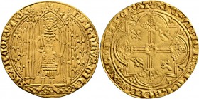 Ausländische Münzen und Medaillen
Frankreich-Königreich. Charles V. 1364-1380. 
Franc a' Pied o.J. Von vorn stehender König mit geschultertem Schwer...