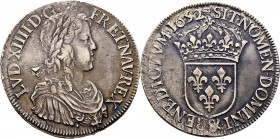 Ausländische Münzen und Medaillen
Frankreich-Königreich. Louis XIV. 1643-1715. 
Ecu a la meche longue 1652 -Aix-. Gad. 202, Ciani 1849, Dupl. 1469, ...