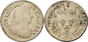 Ausländische Münzen und Medaillen
Frankreich-Königreich. Louis XIV. 1643-1715. 
Ecu aux palmes (Reformation) 1694 -Montpellier-. Gad. 217, Ciani 189...