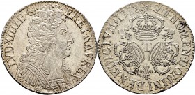 Ausländische Münzen und Medaillen
Frankreich-Königreich. Louis XIV. 1643-1715. 
Ecu aux trois couronnes 1712 -Nantes-. Gad. 229, Ciani 1937, Dupl. 1...