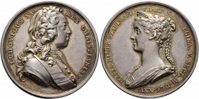 Ausländische Münzen und Medaillen
Frankreich-Königreich. Louis XV. 1715-1774. 
Silbermedaille 1725 von Duvivier, auf seine Hochzeit mit Marie Leszcz...