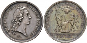 Ausländische Münzen und Medaillen
Frankreich-Königreich. Louis XV. 1715-1774. 
Silbermedaille 1747 von Mauger, auf seine zweite Hochzeit mit Marie-J...