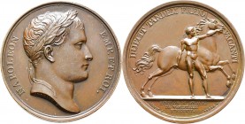 Ausländische Münzen und Medaillen
Frankreich-Königreich. Napoleon I. 1804-1815. 
Bronzemedaille 1807 von Andrieu und Brenet, auf die Errichtung des ...