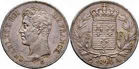 Ausländische Münzen und Medaillen
Frankreich-Königreich. Charles X. 1824-1830. 
5 Francs 1824 -Paris-. Gad. 643, Dav. 88.
sehr selten in dieser Erh...