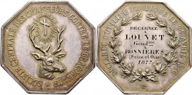 Ausländische Münzen und Medaillen
Frankreich-Königreich. Dritte Republik. 
Oktogonale, silberne Prämienmedaille o.J. (1877) unsigniert, der Zentralg...