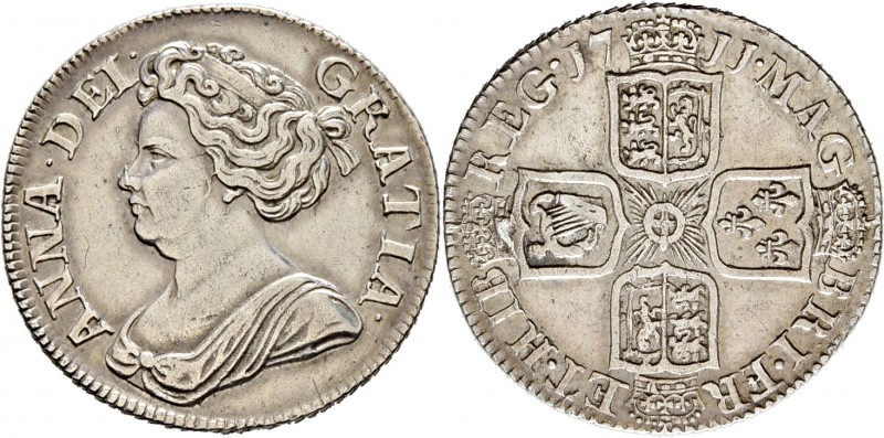 Ausländische Münzen und Medaillen
Großbritannien. Anne 1702-1714. 
Shilling 17...