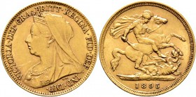 Ausländische Münzen und Medaillen
Großbritannien. Victoria 1837-1901. 
1/2 Sovereign 1895. Spink 3878, Fr. 397, Schl. 442. 4,00 g
sehr schön-vorzüg...