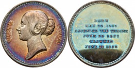 Ausländische Münzen und Medaillen
Großbritannien. Victoria 1837-1901. 
Silbermedaille 1838 (restrike 1969) von B. Wyon, auf ihre Krönung. Jugendlich...