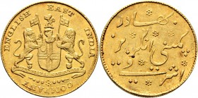 Ausländische Münzen und Medaillen
Indien-Britisch Indien und East India Company. Madras Presidency. 
Gold-Mohur o.J. (1819) -Madras-. KM 421.2, Fr. ...