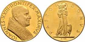 Ausländische Münzen und Medaillen
Italien-Kirchenstaat (Vatikan). Johannes XXIII. 1958-1963. 
Goldmedaille zu 20 Dukaten o.J. von A. Mistruzzi. Brus...