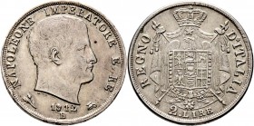 Ausländische Münzen und Medaillen
Italien-Königreich Napoleons. . 
2 Lire 1812 -Bologna-. Jahreszahl und Münzzeichen im Stempel umgeschnitten. Pagan...