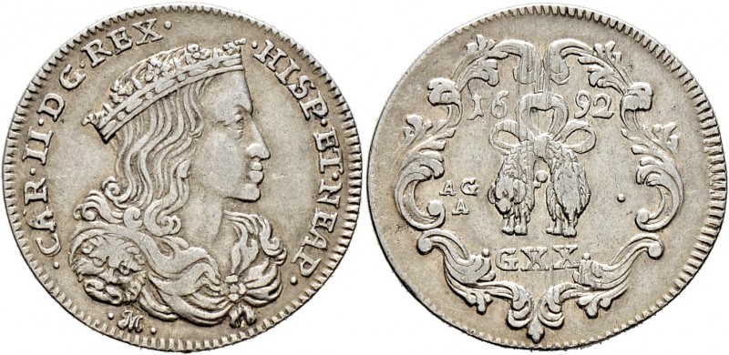 Ausländische Münzen und Medaillen
Italien-Neapel und Sizilien. Karl II. von Spa...