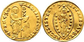 Ausländische Münzen und Medaillen
Italien-Venedig. Alvise Contarini 1676-1684. 
Zecchino o.J. Paol. p. 107/1, Gamb. 1016, Fr. 1338. 3,47 g
minimal ...