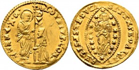 Ausländische Münzen und Medaillen
Italien-Venedig. Alvise Contarini 1676-1684. 
Zecchino o.J. Ein zweites Exemplar. Paol. p. 107/1, Gamb. 1016, Fr. ...
