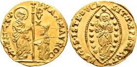 Ausländische Münzen und Medaillen
Italien-Venedig. Francesco Morosini 1688-1694. 
Zecchino o.J. Paol. p. 111/4, Gamb. 1094, Fr. 1347. 3,50 g
aus le...