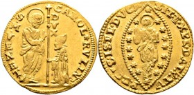 Ausländische Münzen und Medaillen
Italien-Venedig. Carlo Ruzzini 1732-1735. 
Zecchino. Paol. p. 121/2, Gamb. 1408, Fr. 1384. 3,52 g
aus minimal ros...