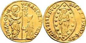 Ausländische Münzen und Medaillen
Italien-Venedig. Francesco Loredan 1752-1762. 
Zecchino o.J. Ein zweites Exemplar. Paol. p. 127/5, Gamb. 1580, Fr....