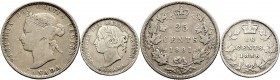Ausländische Münzen und Medaillen
Kanada. . 
Lot (2 Stücke): 10 Cents 1886 und 25 Cents 1881. KM 3, 5.
selten, schön-sehr schön