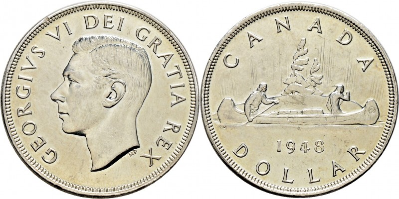 Ausländische Münzen und Medaillen
Kanada. . 
1 Dollar 1948. KM 46
der seltens...