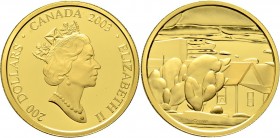 Ausländische Münzen und Medaillen
Kanada. . 
200 Dollars 2003. Lionel LeMoine FitzGerald "Houses" (1929). KM 488, Fr. 64. 15,7 g (1/2 Unze) Feingold...