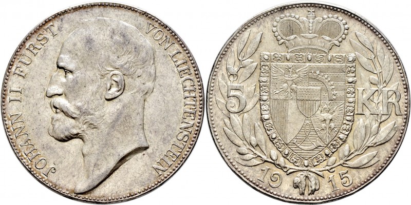 Ausländische Münzen und Medaillen
Liechtenstein. Johann II. 1858-1929. 
5 Kron...