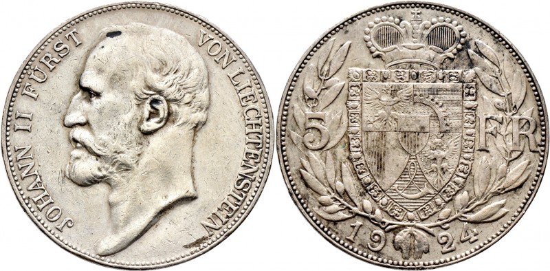Ausländische Münzen und Medaillen
Liechtenstein. Johann II. 1858-1929. 
5 Fran...