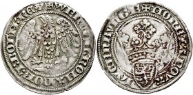 Ausländische Münzen und Medaillen
Luxemburg. Wenceslaus II. 1383-1388. 
Gans -Luxemburg-. Links blickender Adler / Luxemburger Schild unter großer K...