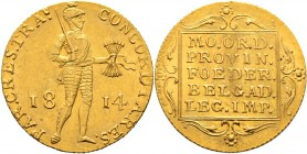 Ausländische Münzen und Medaillen
Niederlande- Königreich. Willem I. 1813-1840. 
Ritterdukat 1814 -Utrecht-. Delm. 1187, Fr. 331, Schl. 91. 3,50 g
...