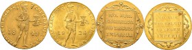 Ausländische Münzen und Medaillen
Niederlande- Königreich. Willem III. 1849-1890. 
Lot (2 Stücke): Ritterdukat 1849 -Utrecht- (Delm. 1214, Fr. 344)....
