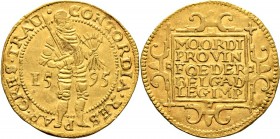 Ausländische Münzen und Medaillen
Niederlande-Utrecht. . 
Ritterdukat 1595. Delm. 963, Fr. 284. 3,48 g
sehr schön-vorzüglich