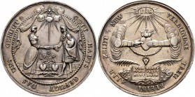 Ausländische Münzen und Medaillen
Polen-Danzig, Stadt. Johann III. Sobieski 1674-1696. 
Silberne Hochzeitsmedaille o.J. unsigniert (wohl von Johann ...
