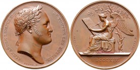 Ausländische Münzen und Medaillen
Russland. Alexander I. 1801-1825. 
Bronzemedaille 1814 von B. Andrieu, auf seine Anwesenheit in Paris. Belorbeerte...