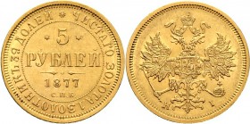 Ausländische Münzen und Medaillen
Russland. Alexander II. 1855-1881. 
5 Rubel 1877 -St. Petersburg-. Bitkin 25, Uzdenikov 269, Fr. 163. 6,57 g
sehr...