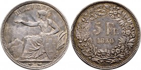 Ausländische Münzen und Medaillen
Schweiz-Eidgenossenschaft. . 
5 Franken 1850 -Paris-. Sitzende Helvetia. DT 295, HMZ 2-1197a, Dav. 376, Divo 1.
f...