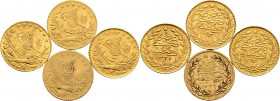 Ausländische Münzen und Medaillen
Türkei. Abdul Hamid II. AH 1293-1327/AD 1876-1909. 
Lot (4 Stücke): 25 Piaster AH 1322 und AH 1325 (Fr. 145). Dazu...