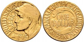 Ausländische Münzen und Medaillen
USA. . 
Golddollar 1915 -San Francisco-. Panama-Pacific Exposition. KM 136, Fr. 101. 1,65 g
gutes vorzüglich