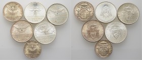 Lots ausländischer Münzen und Medaillen
6 Stücke: ITALIEN-KIRCHENSTAAT (VATIKAN). Silbermünzen auf die Sedisvakanz 1939, 1958, 1963 und 2x 1978 zu 5 ...