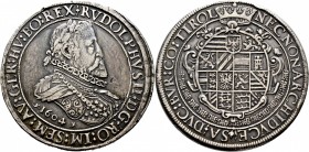 Römisch-Deutsches Reich
Haus Habsburg. Rudolf II. 1576-1612. 
Doppeltaler 1604 -Hall-. Belorbeertes Brustbild im reich verzierten Harnisch nach rech...