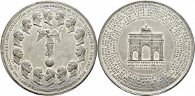Römisch-Deutsches Reich
Haus Österreich. Franz I., Kaiser von Österreich 1804-1835. 
Zinnmedaille 1814 von Pfeuffer, auf den Wiener Kongress. Sieges...