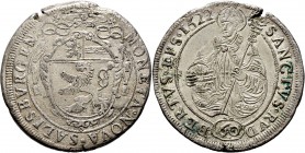 Römisch-Deutsches Reich
Salzburg, Erzbistum. Paris Graf von Lodron 1619-1653. 
1/2 Kippertaler zu 60 Kreuzer 1622. Wappen unter Legatenhut / Heilige...