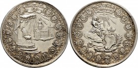 Sammlung Sedisvakanz - Münzen und Medaillen
Hildesheim. . 
Silbermedaille 1761 von Jonas Thiébaud (Augsburg). In einem Wappenkranz der Domherren ein...