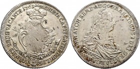 Sammlung Sedisvakanz - Münzen und Medaillen
Hildesheim. . 
Gulden zu 2/3 Taler 1761. Das gekrönte Kapitelswappen / Belorbeertes Brustbild des Kaiser...