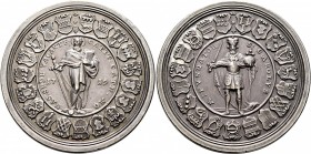 Sammlung Sedisvakanz - Münzen und Medaillen
Münster. . 
Silbermedaille 1719 von P.P. Werner (Nürnberg). St. Paulus mit Schwert und Buch in einem Wap...