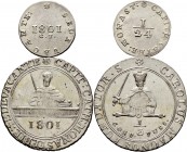Sammlung Sedisvakanz - Münzen und Medaillen
Münster. . 
Lot (2 Stücke): 1/3 Taler und 1 Groschen 1801. Ähnlich wie vorher. Zep. 230 und 231, Schulze...