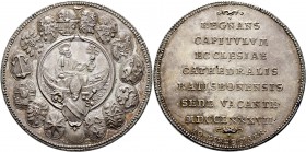 Sammlung Sedisvakanz - Münzen und Medaillen
Regensburg. . 
Konventionstaler 1787. Stempel von J.N. Körnlein. Hinter dem Stiftswappen St. Petrus im K...