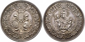 Sammlung Sedisvakanz - Münzen und Medaillen
Würzburg. . 
Silbermedaille 1754 von J.L. Oexlein (Nürnberg). Das gekrönte Stiftswappen über den Wappen ...