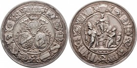 Sammlung Sedisvakanz - Münzen und Medaillen
Würzburg. . 
Silbermedaille 1795 von A.R. Werner (Nürnberg). Das gekrönte Stiftswappen über den Wappen d...