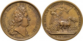 Altdeutsche Münzen und Medaillen
Baden-Durlach. Friedrich VII. Magnus 1677-1709. 
Bronzemedaille 1678 von J. Dollin, auf die Siege bei Rheinfelden (...