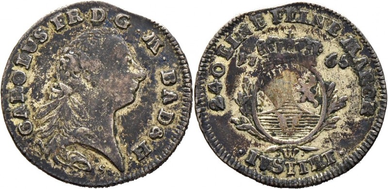 Altdeutsche Münzen und Medaillen
Baden-Durlach. Karl Friedrich 1746-1811. 
5 K...