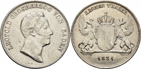 Altdeutsche Münzen und Medaillen
Baden-Durlach. Leopold 1830-1852. 
Kronentaler 1831. Variante ohne Punkt nach BADEN. AKS 77, J. 47, Thun 19, Kahnt ...